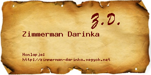 Zimmerman Darinka névjegykártya